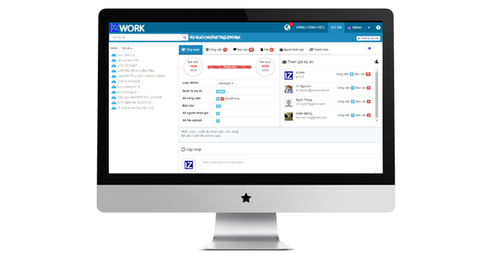 IZwork PMS- Phần mềm quản lý công việc online