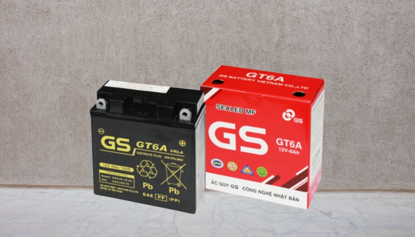 Mẫu bình ắc quy xe máy GS GT6A