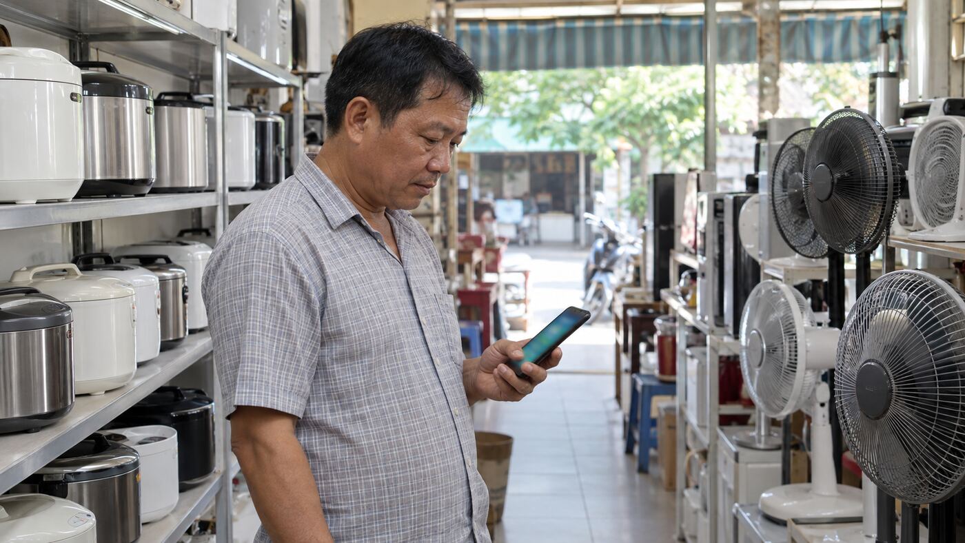 Chủ cửa hàng gia dụng cân nhắc chi phí làm app quản lý